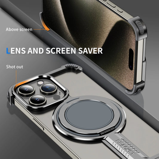 Luxury Titanium Magnetic 360° Stand Rimless Cover - sky-case