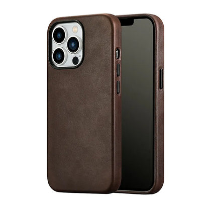 Genuine leather phone case compatible with MagSafe charger - sky case Coffee / For iPhone 13 - sky-case