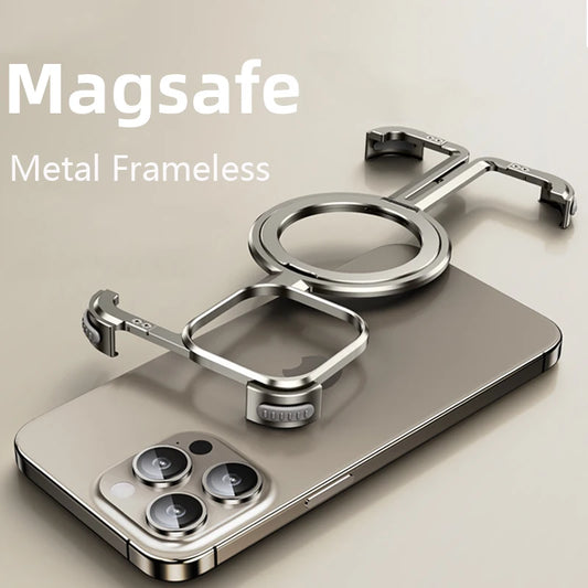Luxury Magsafe Metal Frameless Aluminum Cover For iPhone 15 14 Pro Max - sky-case