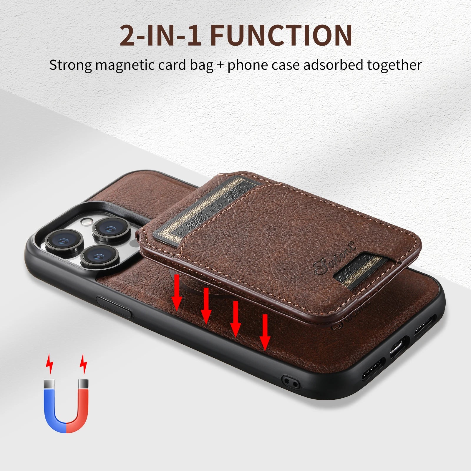 Magsafe Wallet Phone Case Card Holder Leather Magnetic Pocket Cover For iPhone 12 13 14 15 Pro Max Plus - sky-case
