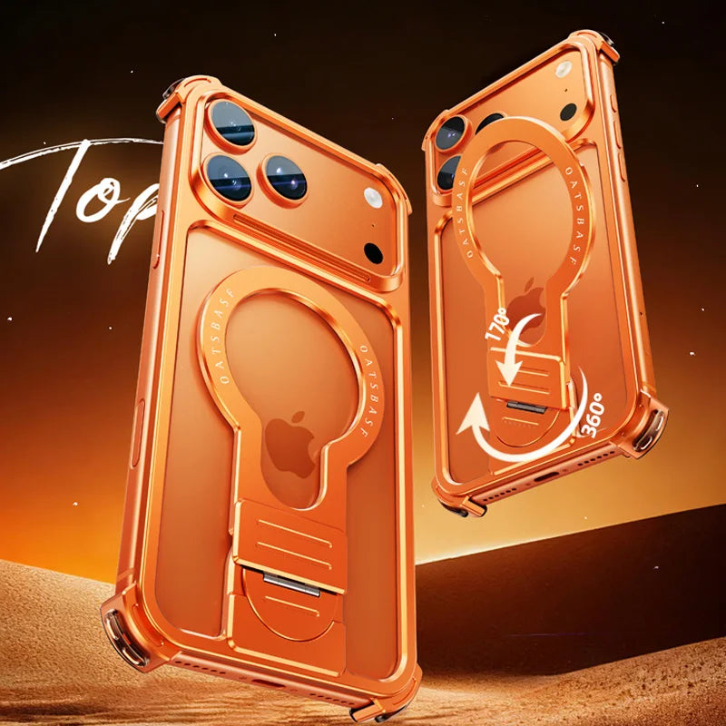 Frameless Metal Kickstand Case – Original Feel & Anti-Drop Protection