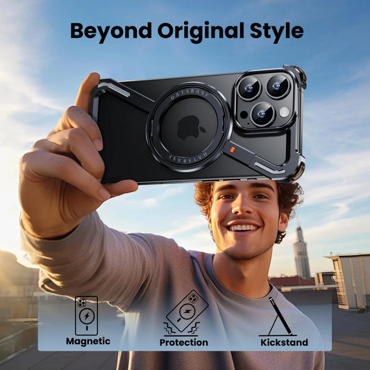 Luxury Aluminum Alloy Frame 360° Rotation Shape Metal Holder Phone Cover - sky-case