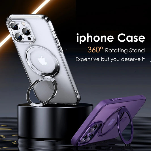 Luxury Magnetic Stand 360° Rotation Ring Holder Phone Cover - sky-case