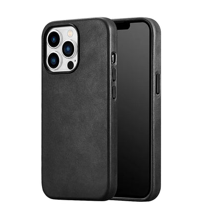 Genuine leather phone case compatible with MagSafe charger - sky case Black / For iPhone 13 - sky-case