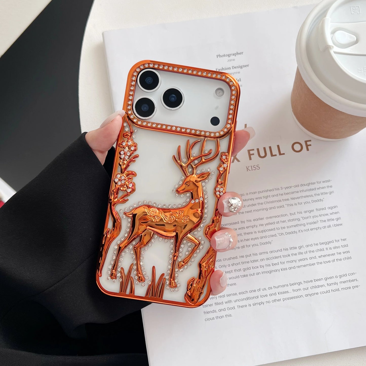 Bling Diamond Hollow Deer Case For iPhone - sky-case