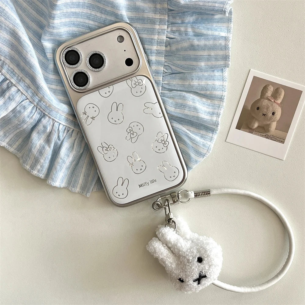 Cute Rabbit Plush Pendant Case - sky-case