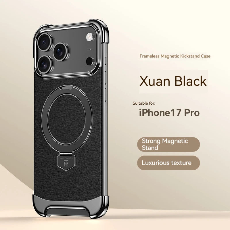 High-End Leather Magnetic Bracket Case - sky-case