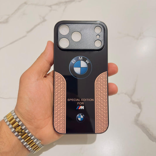 BMW Sport Luxury Phone Case for iPhone 17 16 15 14 13 12 11 Pro Max Tempered Glass Back - sky-case