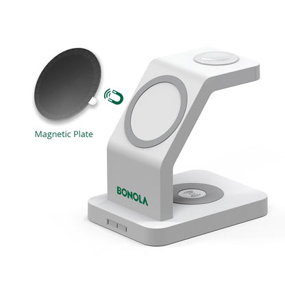 magsafe 3 charging port Magnetic Fast Station Wireless Charger White Magnet plate / 3 charging port - sky-case