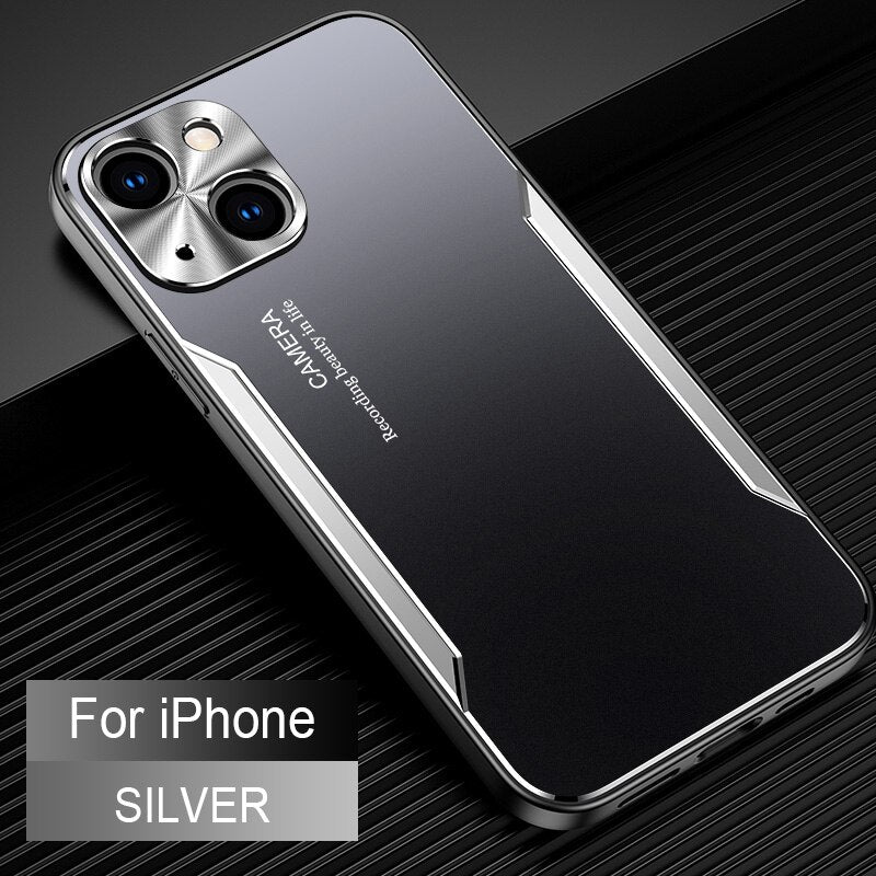 Aluminum Alloy Metal Shockproof Phone Case - TPU+PC Matte Armor Cover Silver / for iPhone 11 - sky-case