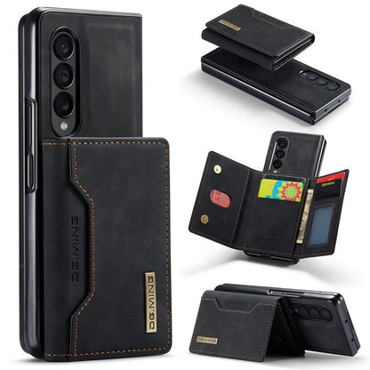 Luxury Leather Wallet Cover Detachable Case with Card Holder For Samsung Galaxy Black / Samsung Z Fold 3 - sky-case