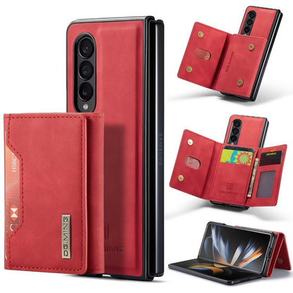 New 2023 Luxury Leather Wallet flip Cover 2 in 1 Detachable Leather Back Cover Case with Card Holder Magnetic Galaxy Z Fold 3 / red - sky-case