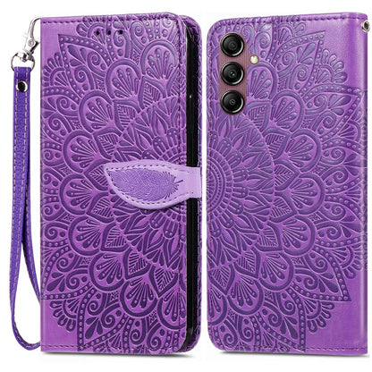 Embossed Butterfly Leather Wallet Flip Case For Samsung Galaxy Light Purple / Samsung A14 4G 5G - sky-case