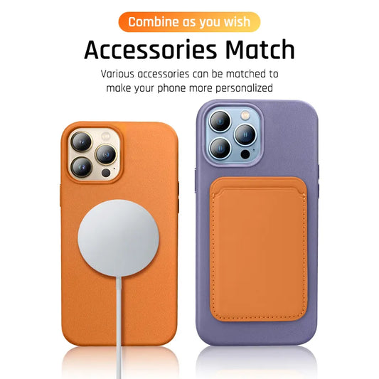 Luxury Leather Magnetic Compatible with Magsafe Case for All iPhone - sky-case