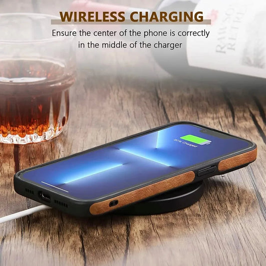 Slim Leather Phone Case for iPhone 14/13/12/11 Pro Max - Shockproof Bumper & Soft Business Back Cover - sky-case