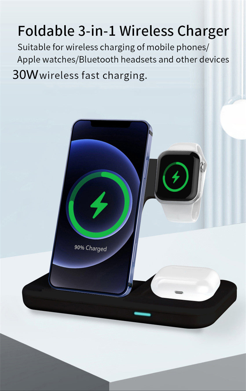 30W Qi Wireless Charger Stand 3 In 1 Qi Fast Charging Dock Station - sky-case