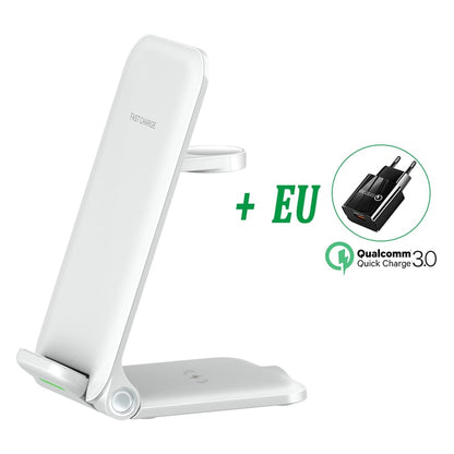 30W Qi Wireless Charger Stand 3 In 1 Qi Fast Charging Dock Station white with EU plug-02 - sky-case