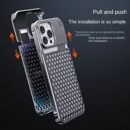 Aluminum Alloy Phone Case For iPhone 15 14 13 Pro Max Hollow Heat Dissipation iPhone Case - sky-case