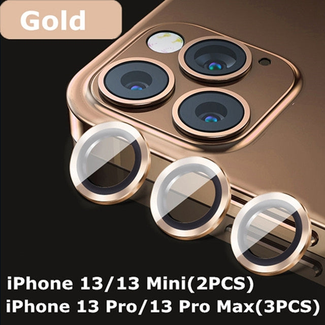 Camera Lens Protectors Camera Metal Ring Glass Protective Cap Gold / iPhone 12 (2PCS) - sky-case