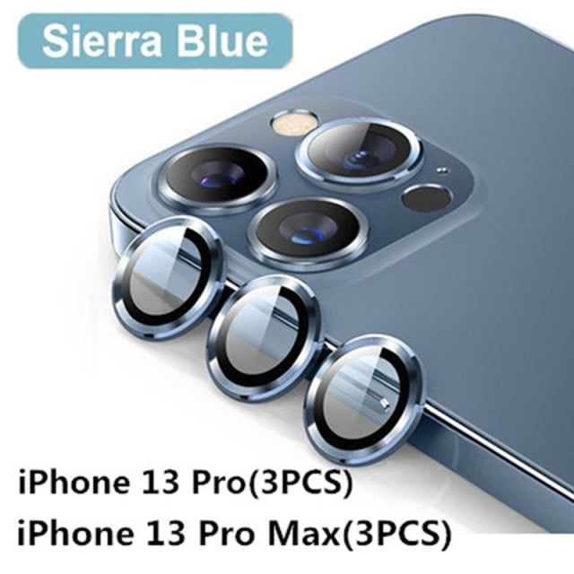 Camera Lens Protectors Camera Metal Ring Glass Protective Cap Sierra Blue / iPhone 13 (2PCS) - sky-case