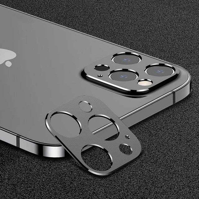 Luxury Camera Metal Ring Case Glass Camera Lens Screen cover black / For iPhone 13 Pro - sky-case
