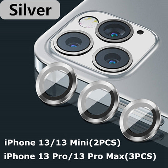 Camera Lens Protectors Camera Metal Ring Glass Protective Cap Silver / iPhone 14 Pro Max (3PCS) - sky-case