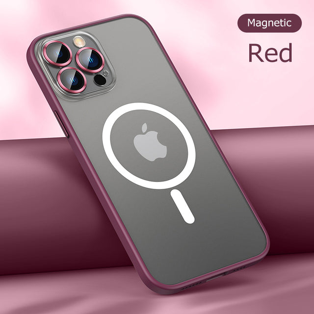 magsafe camera lens protection ring glass For iphone 13pro max / Magnetic Red - sky-case
