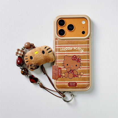 Korean Cute Grid HelloKitty Phone Case - sky-case