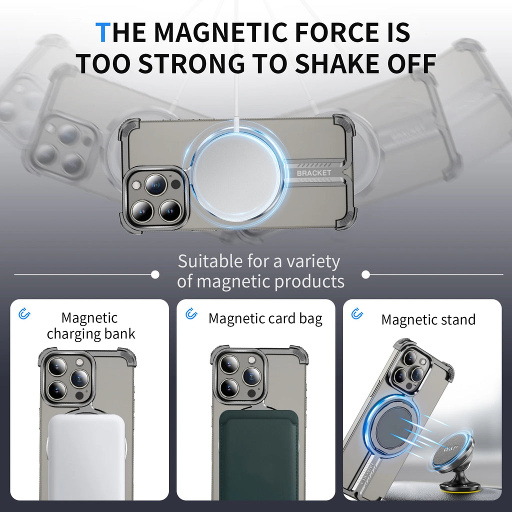 Luxury Titanium Magnetic 360° Stand Rimless Cover - sky-case