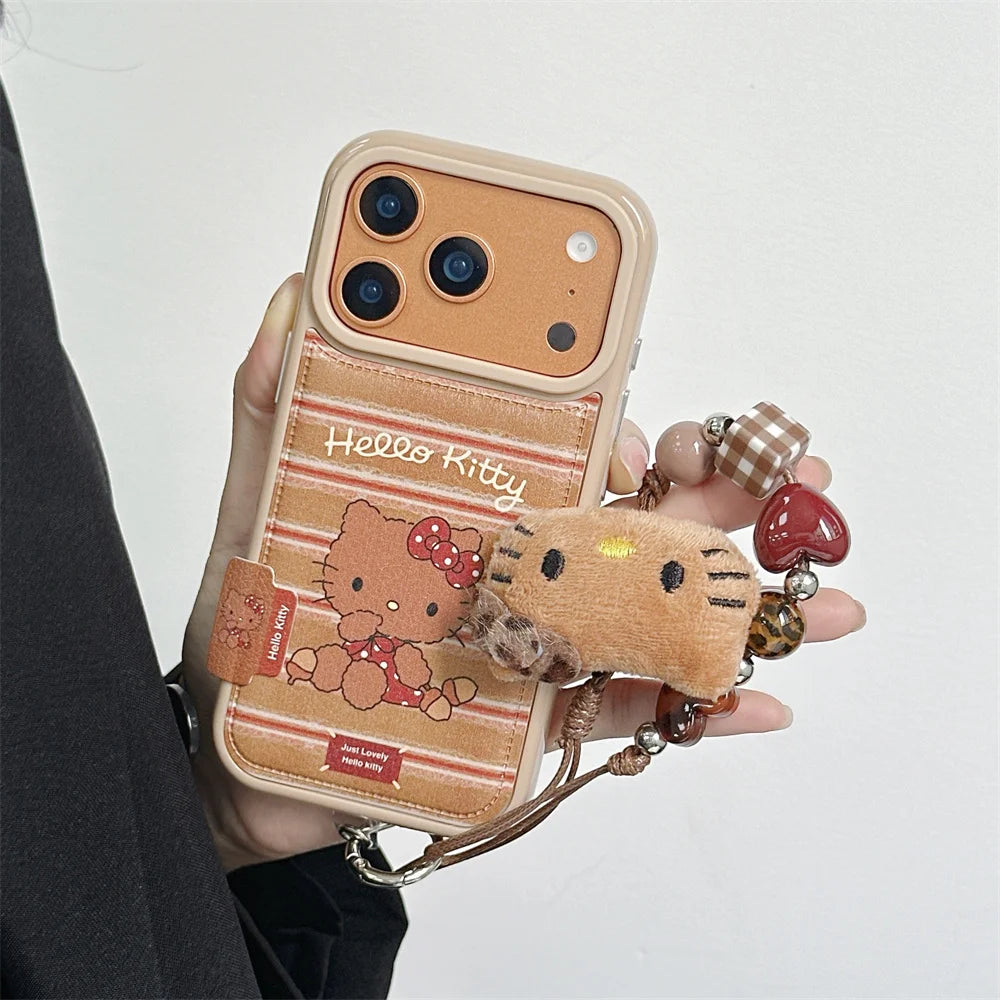Korean Cute Grid HelloKitty Phone Case - sky-case
