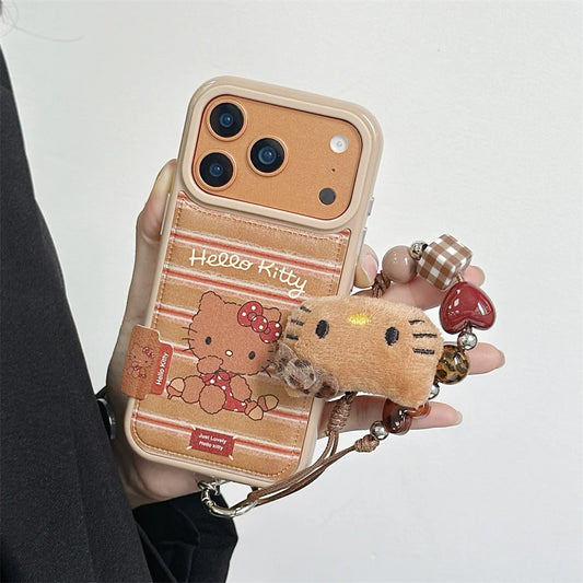 Korean Cute Grid HelloKitty Phone Case - sky-case