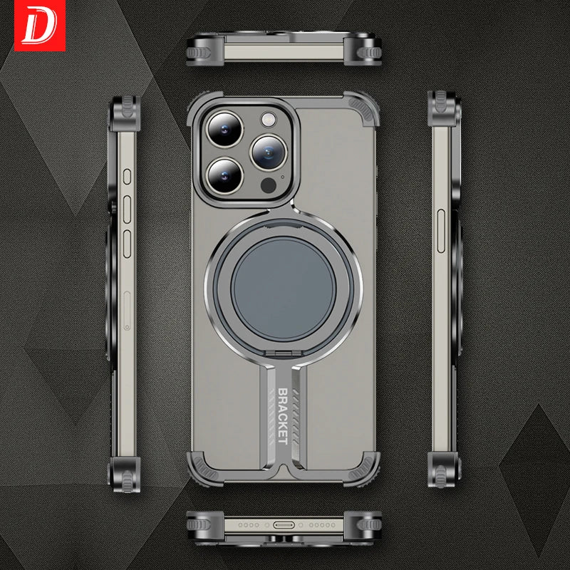 Luxury Titanium Magnetic 360° Stand Rimless Cover - sky-case