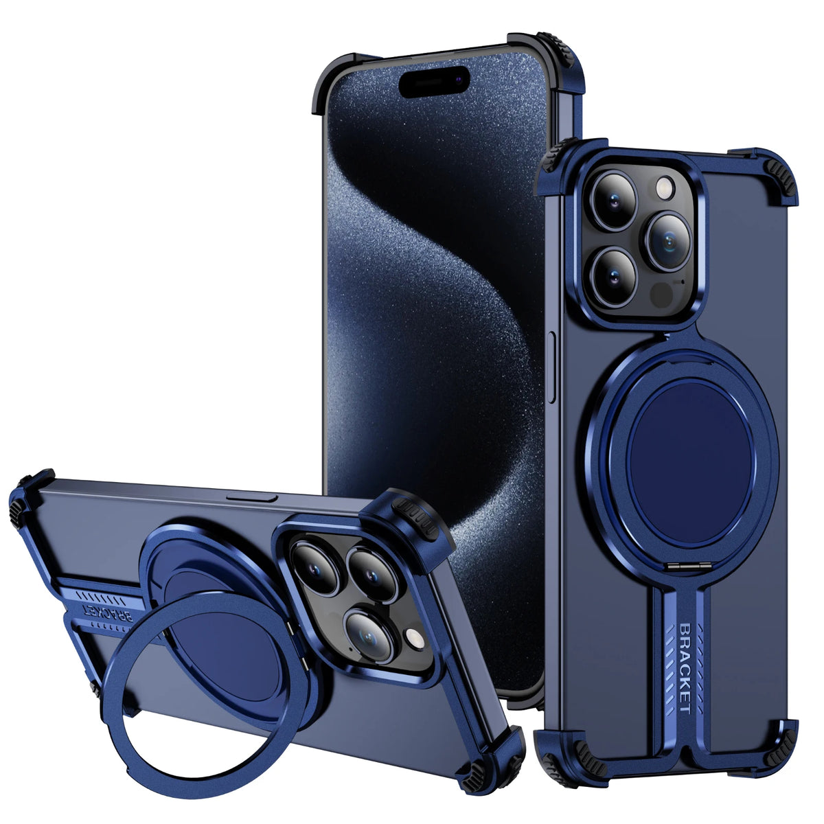 Luxury Titanium Magnetic 360° Stand Rimless Cover - sky-case