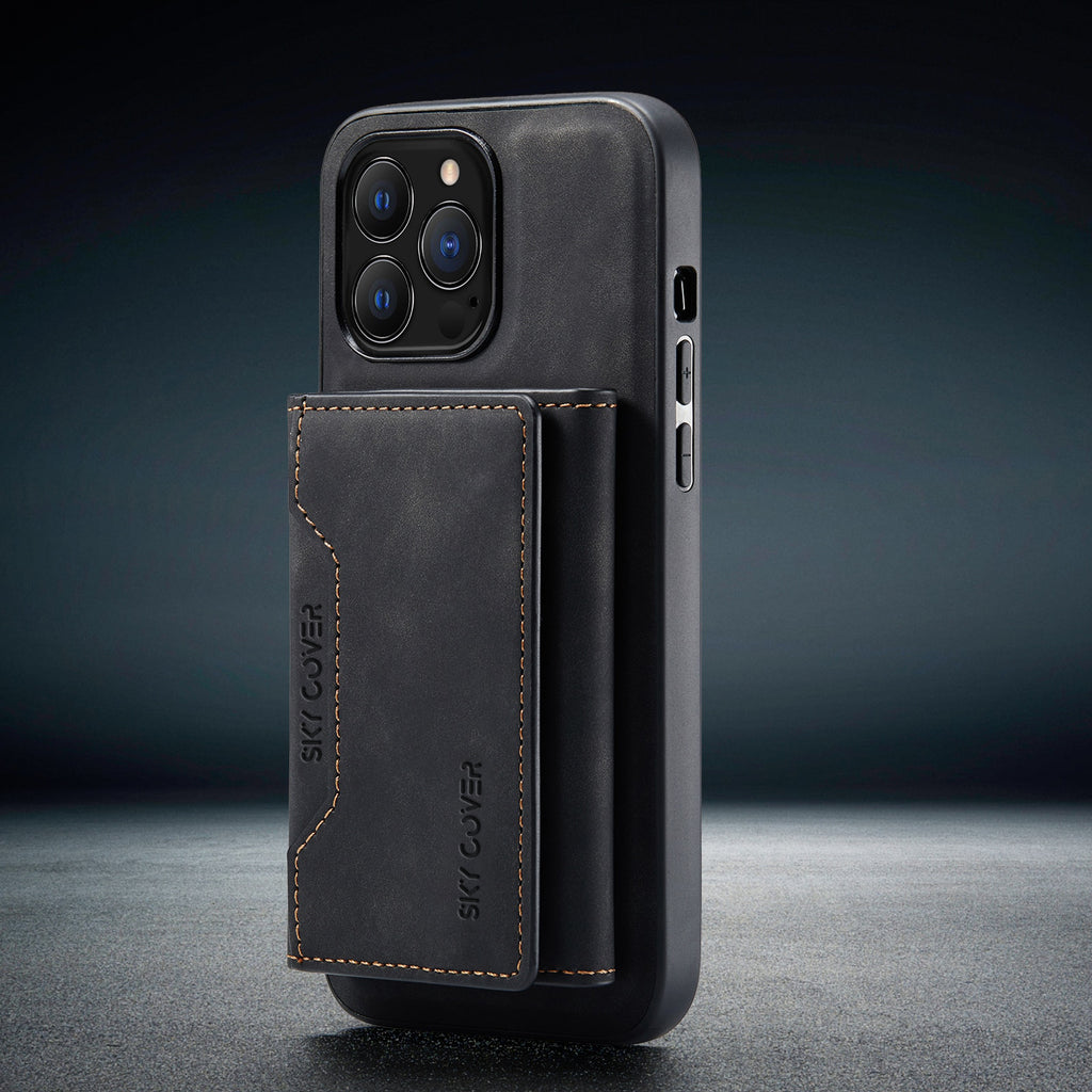 2 in 1 Luxury Leather Wallet Cover Detachable Case with Card Holder compatible with wireless charging MagSafe - sky-case
