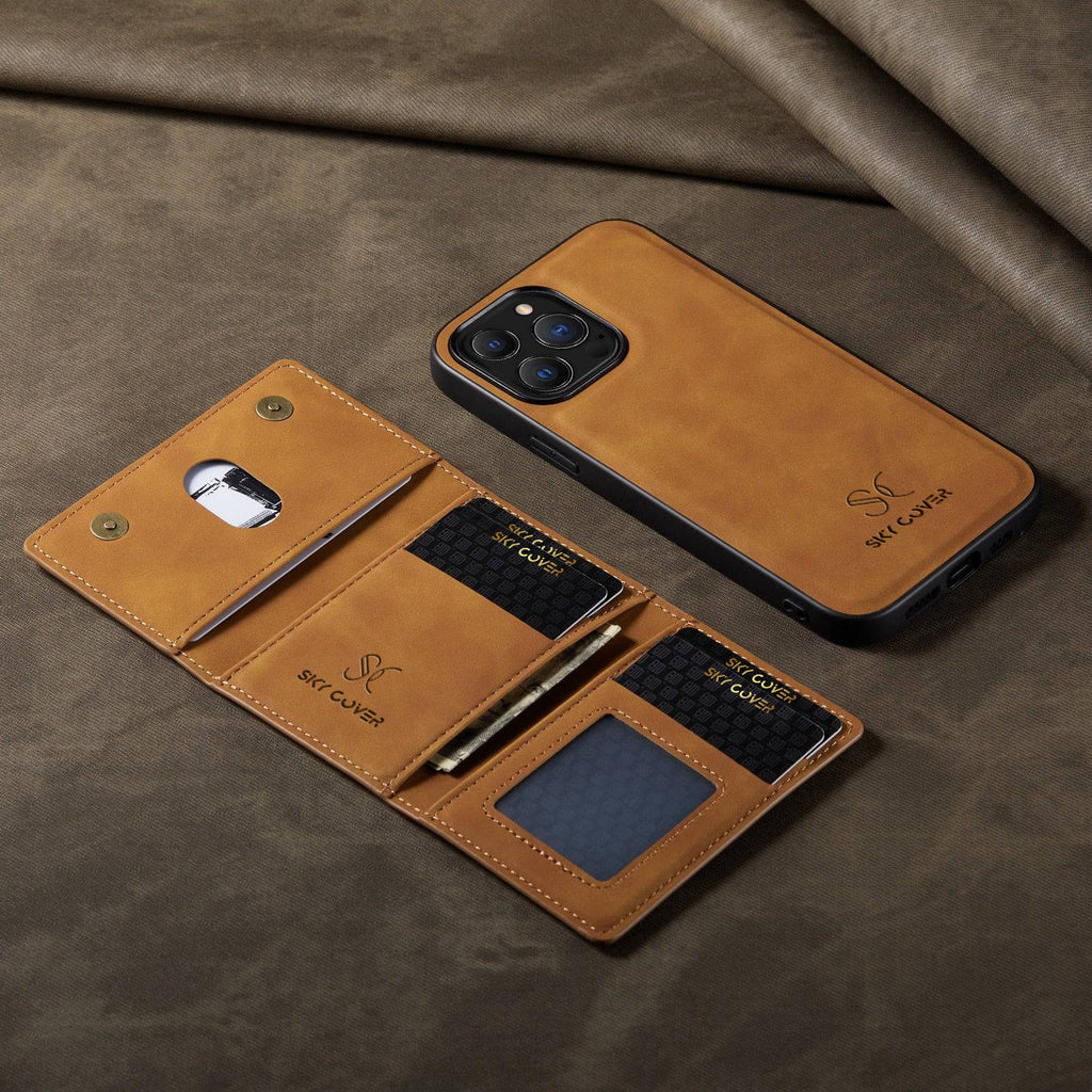 2 in 1 Luxury Leather Wallet Cover Detachable Case with Card Holder compatible with wireless charging MagSafe - sky-case