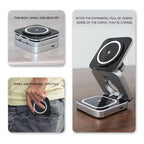 Aluminum Alloy 3-in-1 magnetic foldable wireless charger for iPhones 15, 14, 13, 12, all AirPods and Apple Watches - sky-case