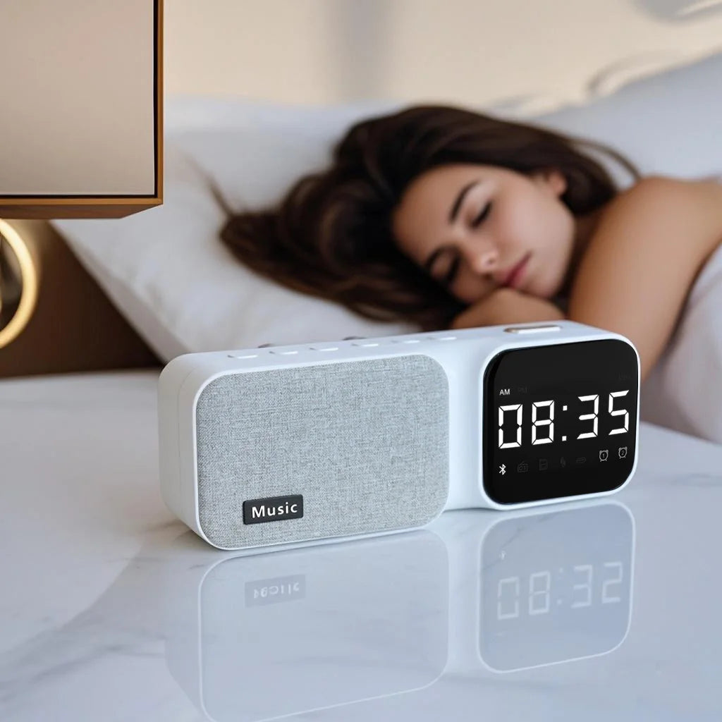 Large Dimmable Digital Alarm Clock with Bluetooth Speaker and 2 Alarms, 5W - sky-case