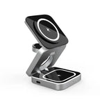 Aluminum Alloy 3-in-1 magnetic foldable wireless charger for iPhones 15, 14, 13, 12, all AirPods and Apple Watches - sky-case
