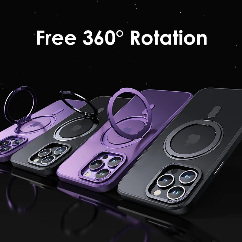 Luxury Magnetic Stand 360° Rotation Ring Holder Phone Cover - sky-case