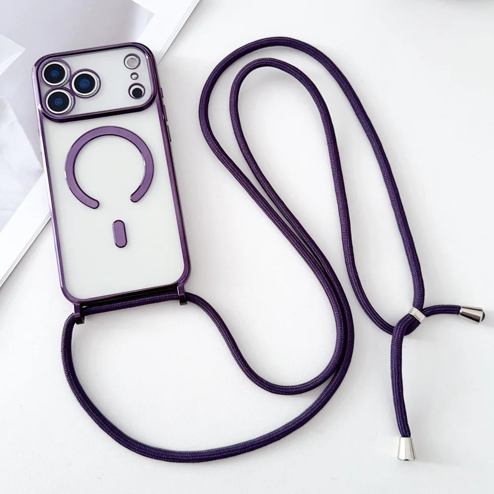 Luxury Plating Magnetic Necklace Case - sky-case