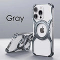 Magnetic Rimless Titanium Metal Aluminum Phone Cover Grey / For iPhone 16 Pro Max - sky-case