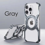 Magnetic Rimless Titanium Metal Aluminum Phone Cover Grey / For iPhone 16 Pro Max - sky-case