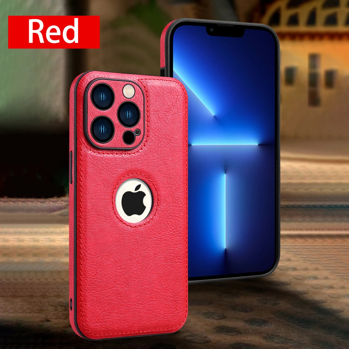 Logo View Luxury Leather Camera Lens Protection Case - sky-case