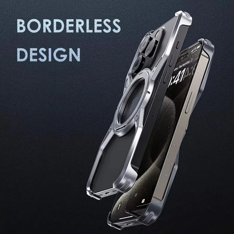Magnetic Rimless Titanium Metal Aluminum Phone Cover - sky-case