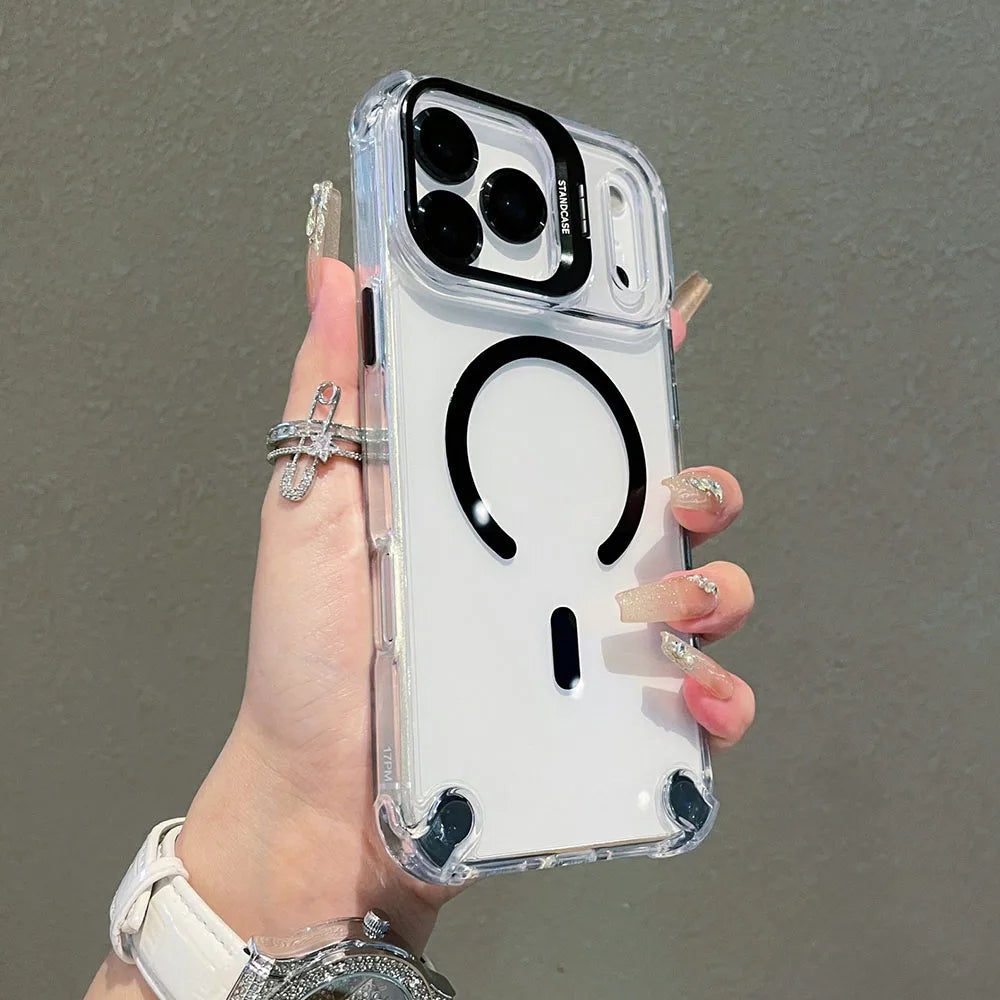 Magnetic Clear Stand Case for iPhone 17 Pro Max 17 Pro 17 Air - sky-case