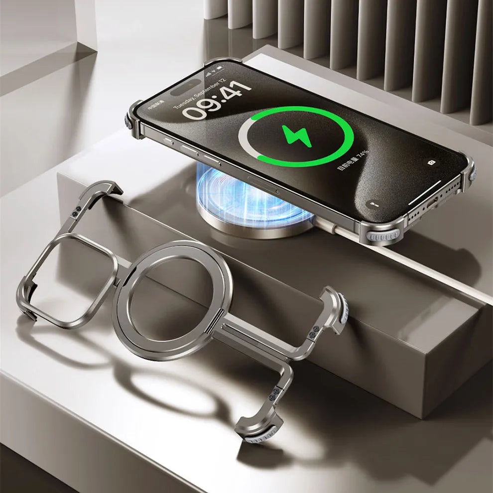 Luxury Aluminum Frameless Airbag Magsafe phone Cover - sky-case