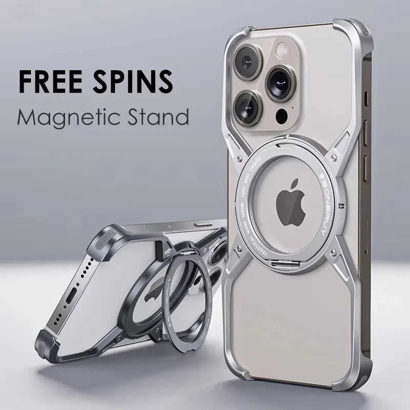 Magnetic Rimless Titanium Metal Aluminum Phone Cover