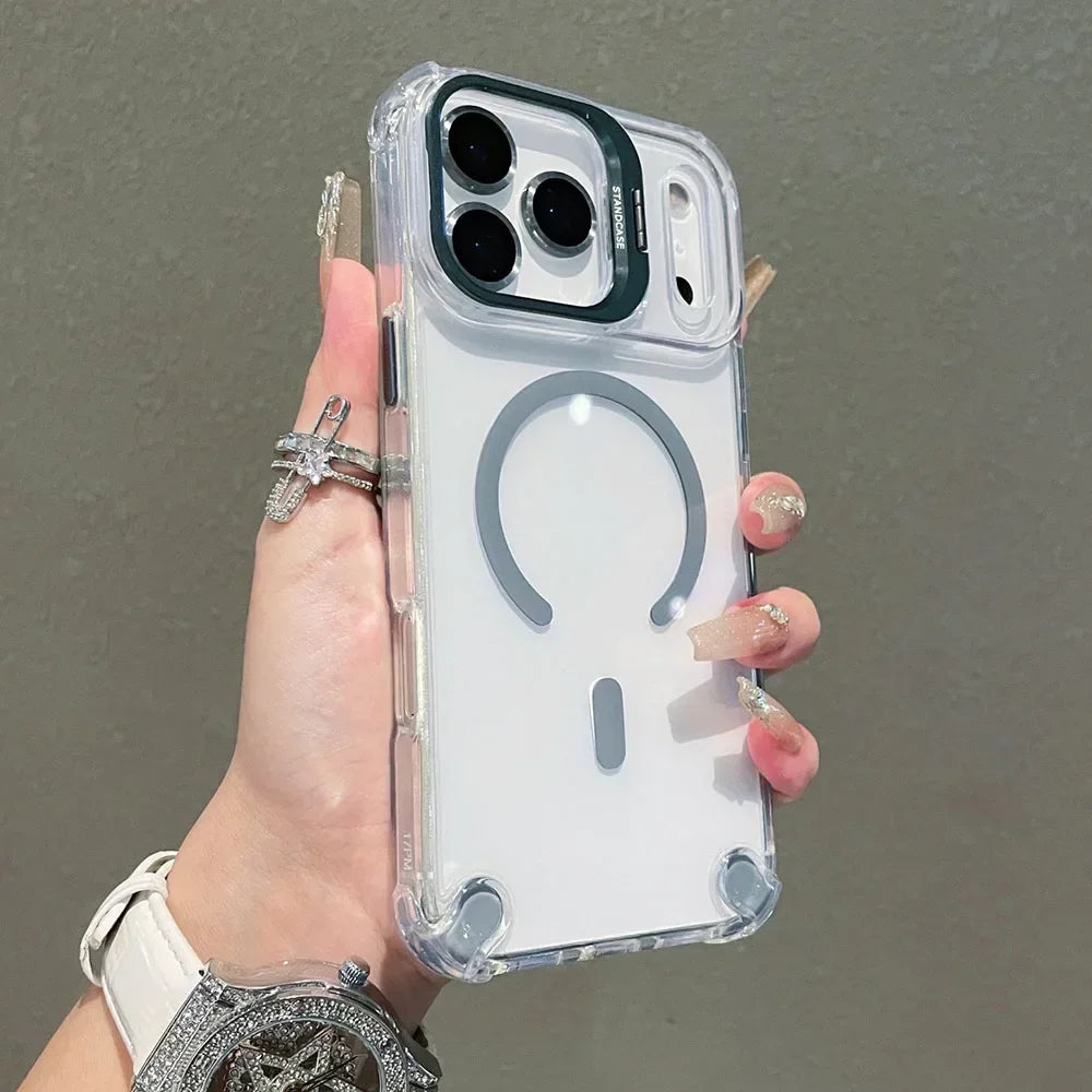 Magnetic Clear Stand Case for iPhone 17 Pro Max 17 Pro 17 Air - sky-case