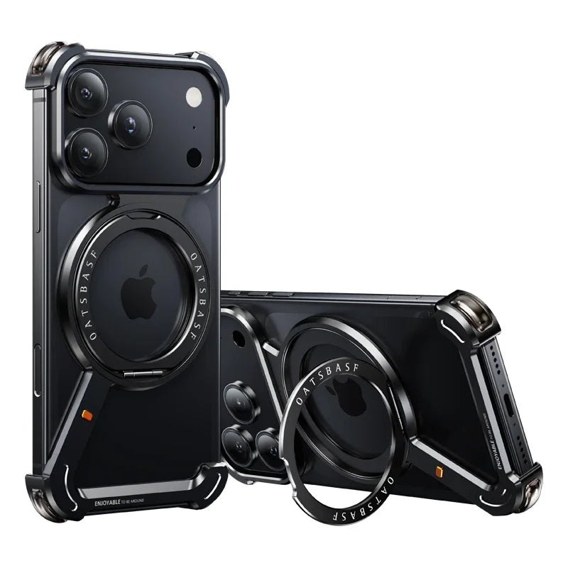 Magnetic Metal Phone Case with Rotating Holder - sky-case