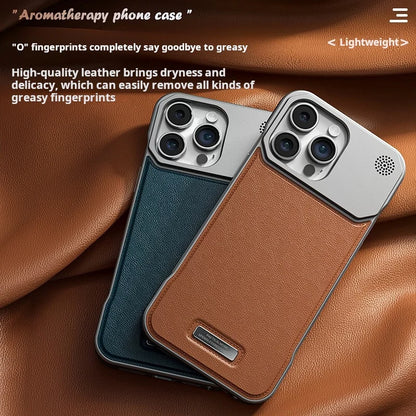 Luxury leather iPhone Case with Frameless Magnetic Cover - sky-case